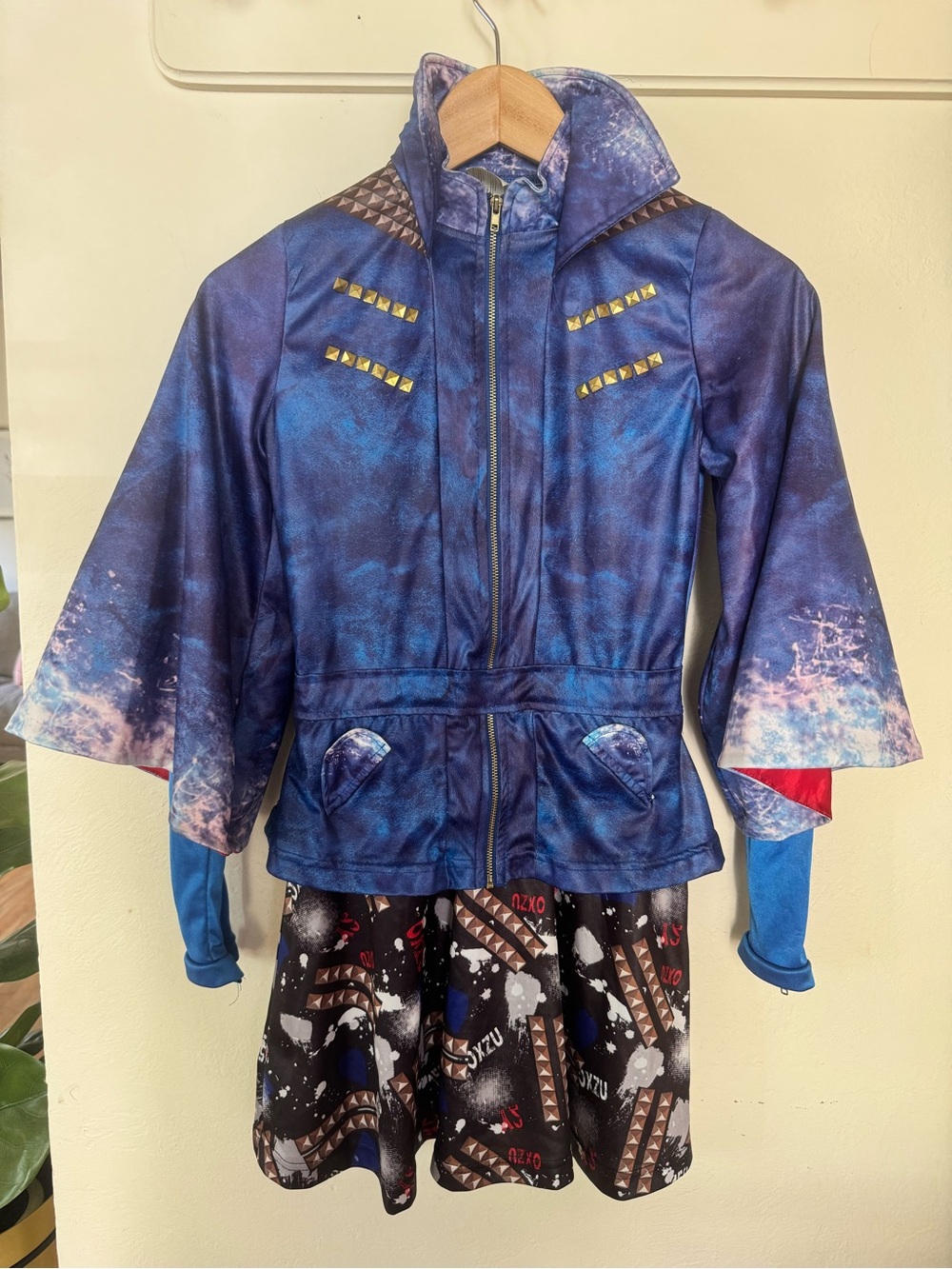 Disney Descendants Evie Costume Dress Girls Child L 12-14 Blue Jacket Halloween